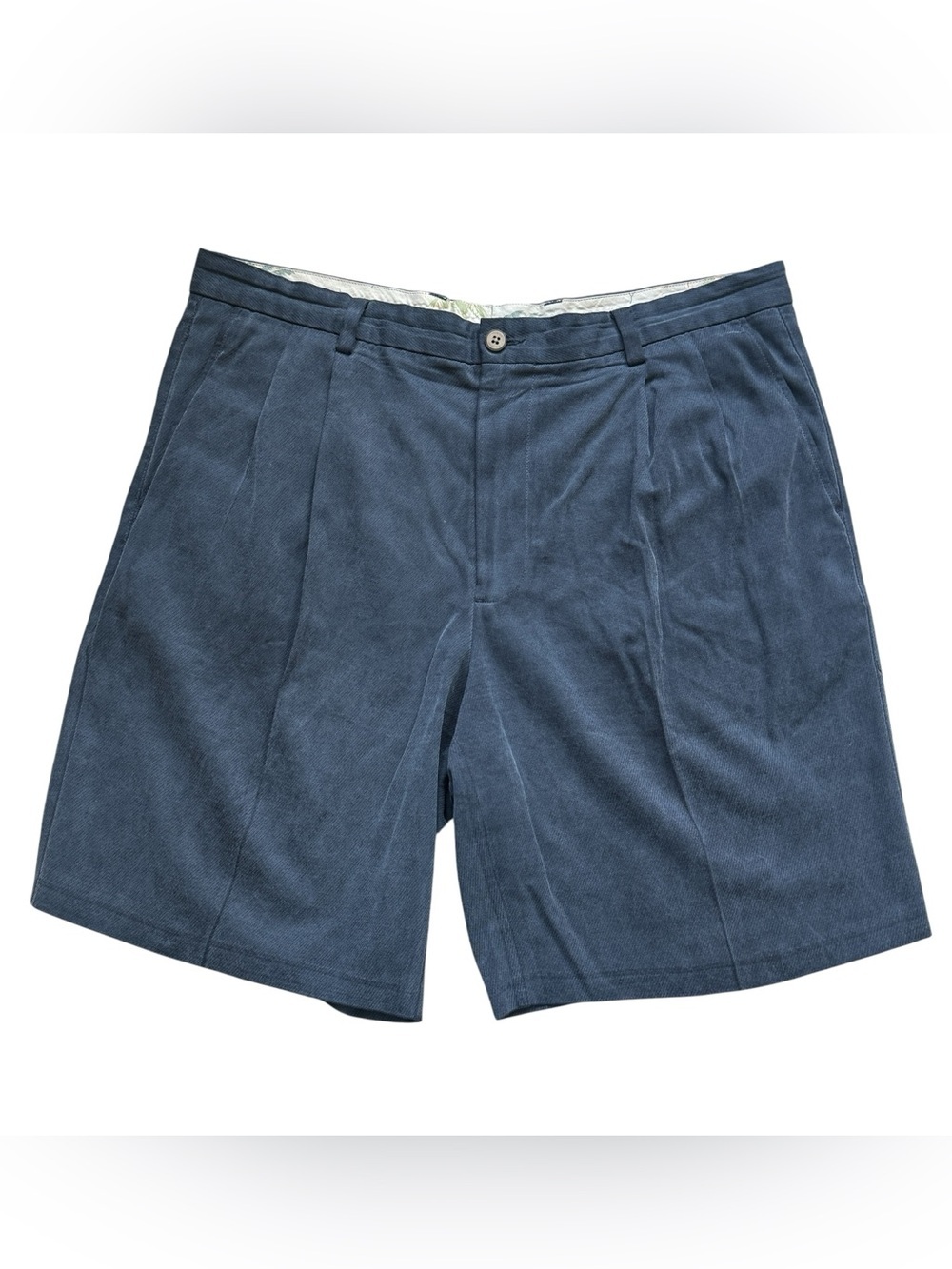 Tommy Bahama Silk Cotton Pleated Shorts Black Mens Size 36 Luxury Golf 9” Prep